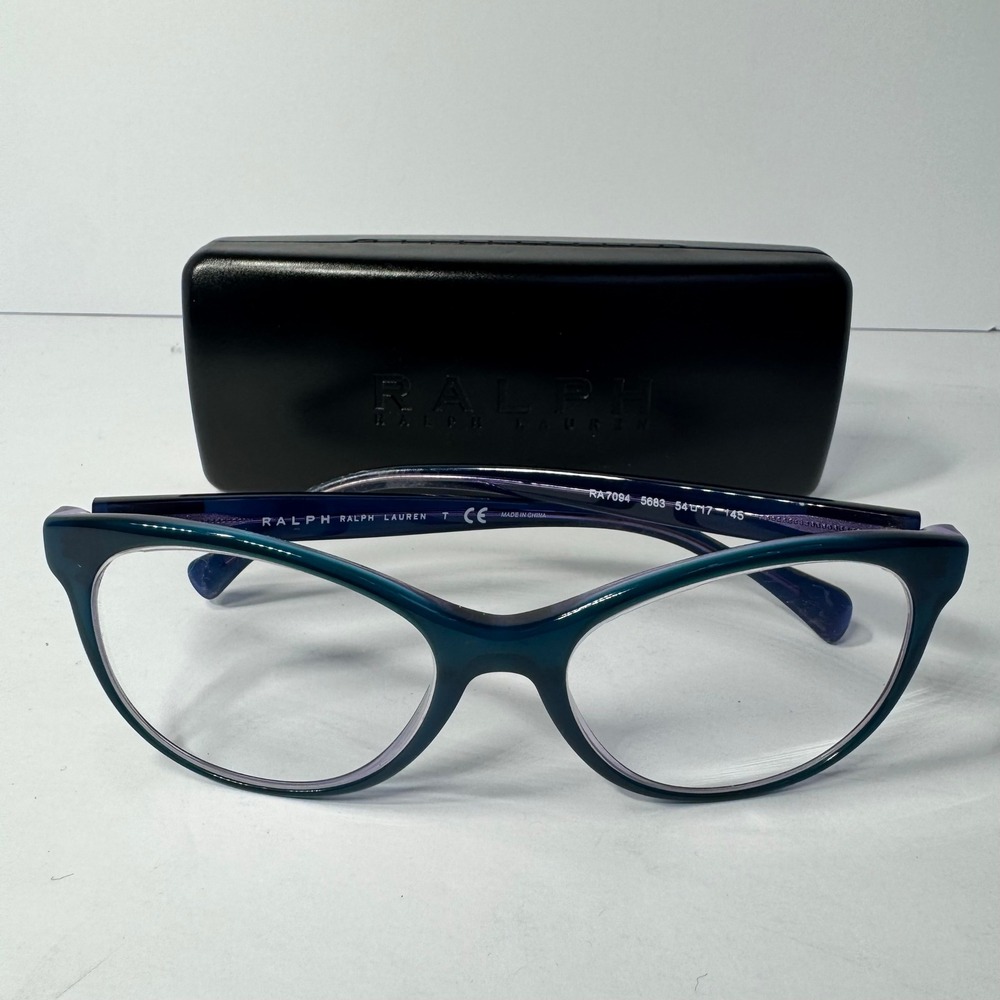 Ralph Lauren RA7094 Teal Purple Cat Eye Eyeglasses Frames 54-17-145‎ with Case
